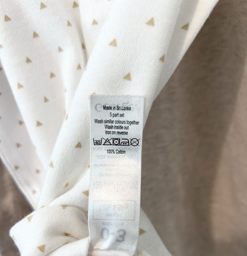 5 Baby Sleepsuits Unisex 0-3 Months From George New with Tags — image 5