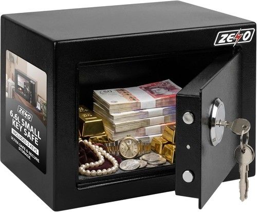 FIREPROOF STEEL SAFE SECURITY HOME OFFICE MONEY CASH SAFETY BOX WITH KEY UK