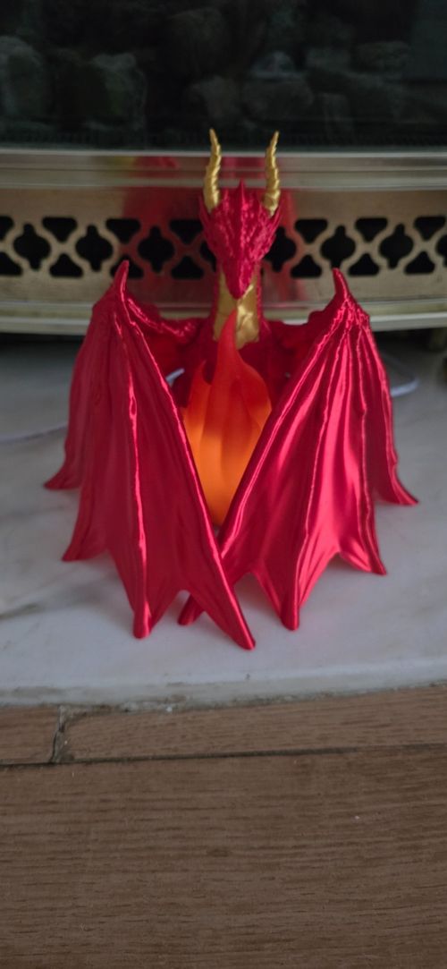 Red Dragon Flame Lamp with Remote Control & Timer – Fantasy Dragon LED Table Lam — image 12