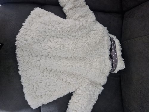 Girls faux fur cream lined coat Nutmeg age 6-9 months — image 8