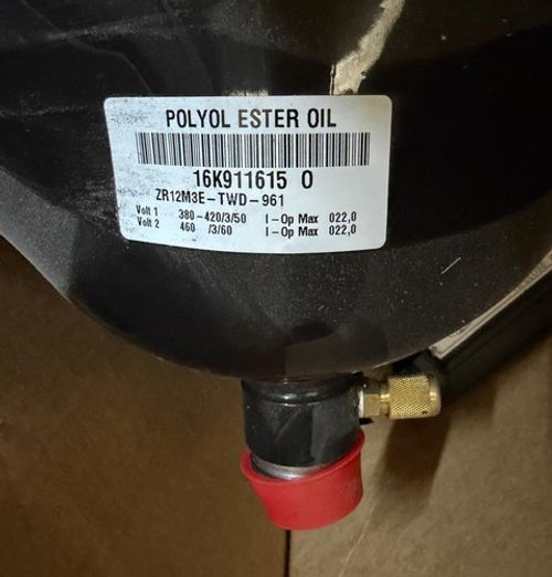 Copeland ZR12M3E-TWD-961 3ph Scroll Compressor Polyol Ester Oil used but VGC
