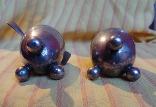 Mapping and Webb Silver Plated Mustard and Salt Pot with Spoon — image 6