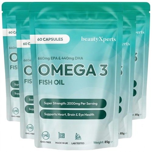 Omega 3 Fish Oil 2000mg - High Strength DHA & EPA Softgels Heart Brain & Vision