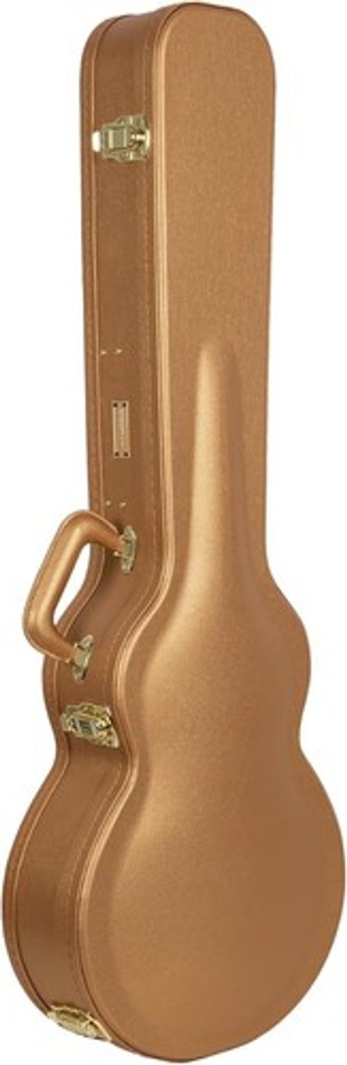 Crossrock Designer Series-Wood Case for Les Paul Electric Guita-Luxury Gold