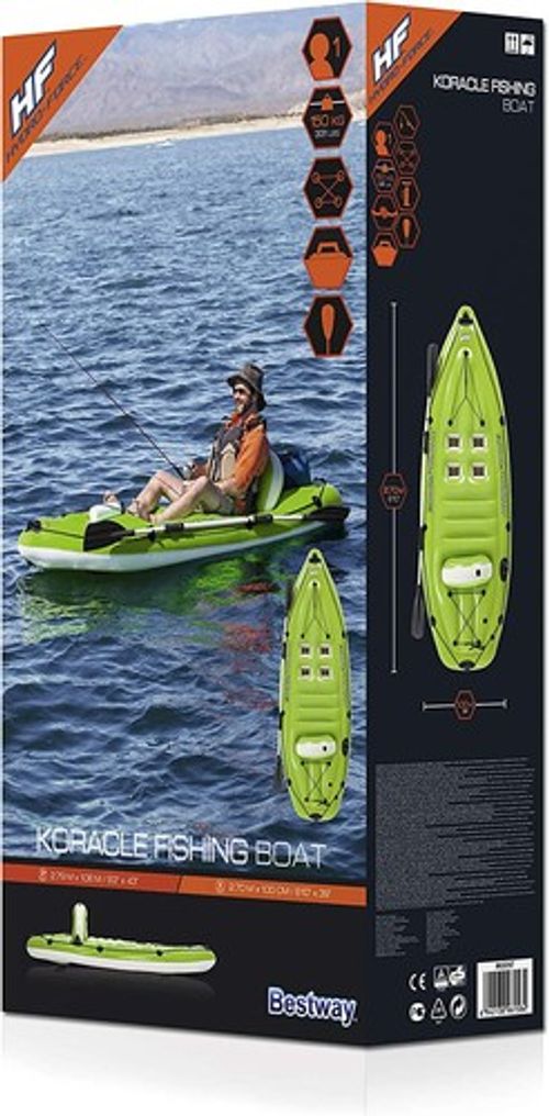 Bestway Hydro‑Force Koracle 1 Person Sit On Inflatable Fishing Kayak