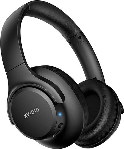 KVIDIO Bluetooth Over-Ear Headphones Wireless 65H Playtime Mic HiFi Stereo Black