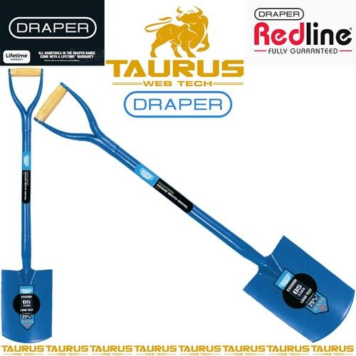 DRAPER Expert All Steel Contractor Square Mouth Spade DIY Y-dee Shaped Handle UK
