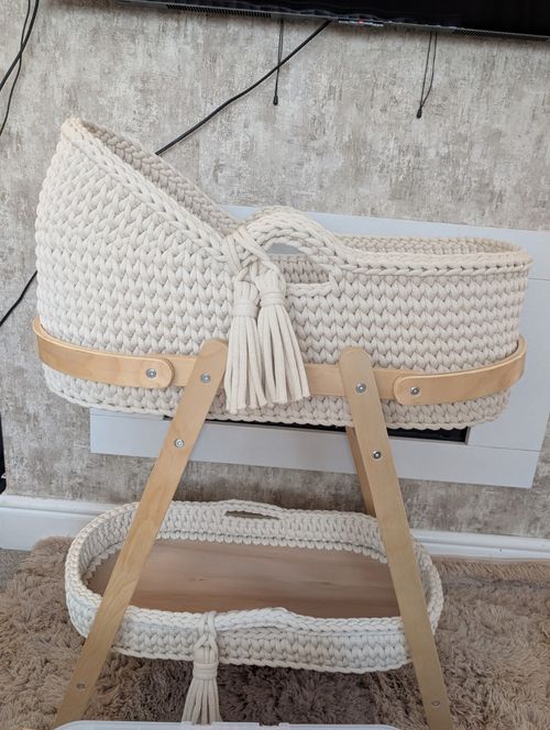 Made To Order- Crochet Moses Basket & Changing Mat. NOT STAND 5-7 Weeks Delivery — image 2