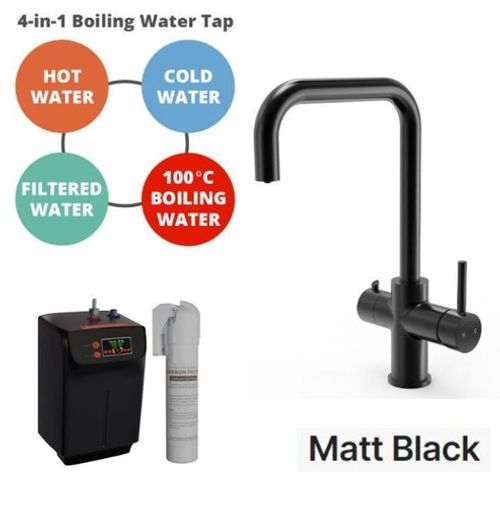 4 in 1 Instant Hot Cold Boiling Water Kitchen Mixer Tap Filter Tank Twin Lever