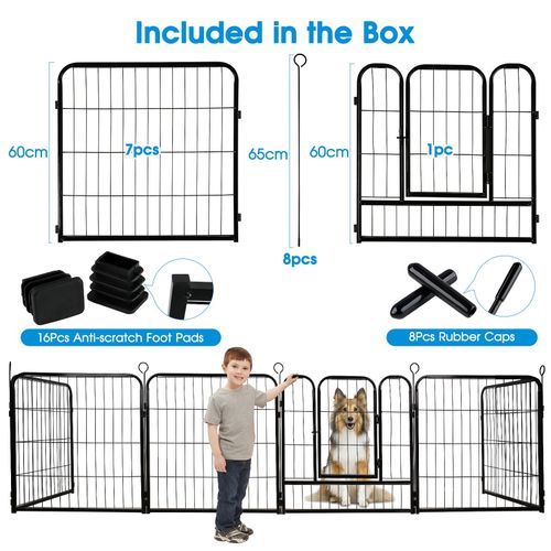 6/8 Panel Dog Pen Pet Puppy Playpen Metal Exercise Play Fence for Indoor Outdoor — image 9
