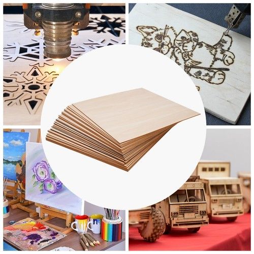 30Pcs 40x40cm Basswood Sheets 3mm Thin Plywood for Laser Cutting Craft DIY