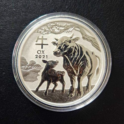 Perth Mint 2021 Australia Lunar Ox $1 Coin 1oz Silver .9999 Fine