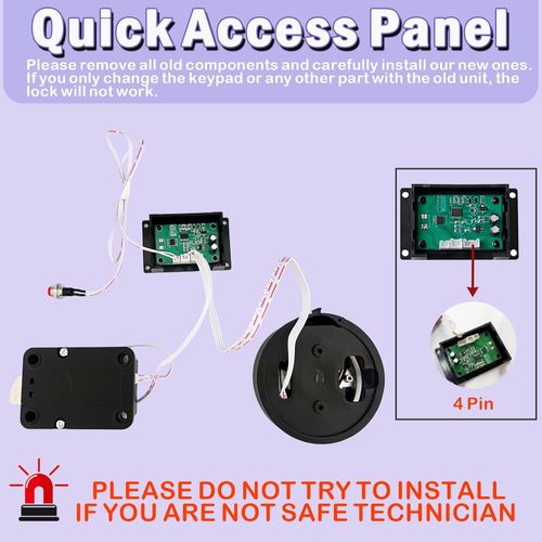 Gun Safe Lock Replacement with Swing Bolt Lock Chrome Electronic Digital Keypad — image 3