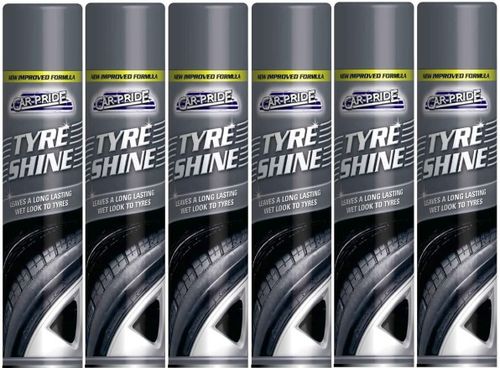 Car Pride Tyre Shine Lasting Wet Look Spray Black 300ml x 6 — image 2