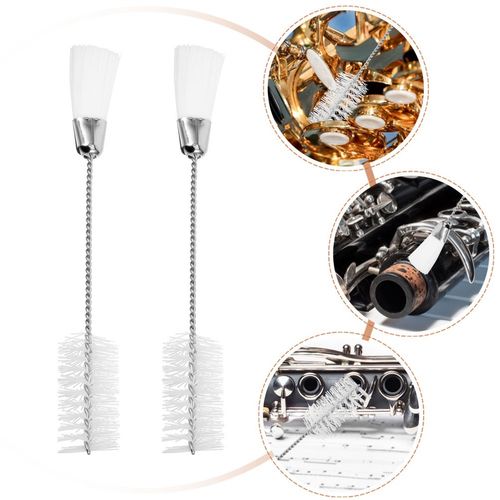 Lightweight Dual Head Flute Brush Silver Durable Instrument Cleaning Tool — image 2