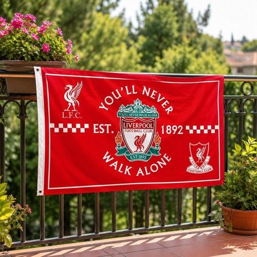 Liverpool Flag You'll Never Walk Alone Large Flag (5ft x 3ft) Present Gift LFC