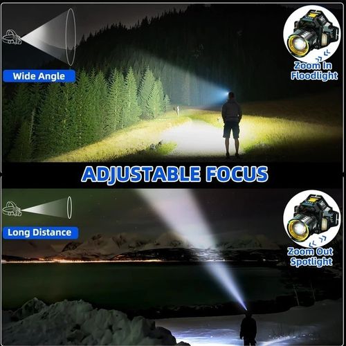 Most Powerful 99000000LM LED Zoomable Headlamp Rechargeable Head Torch Headlight — image 3