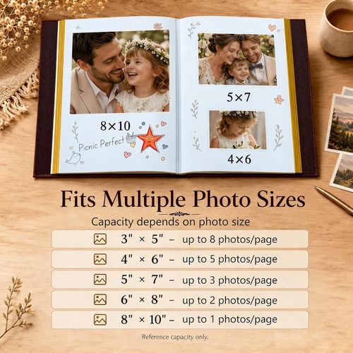 Magnetic Photo Album - Classic Red-Brown Leather, 40 Pages for Memories — image 7