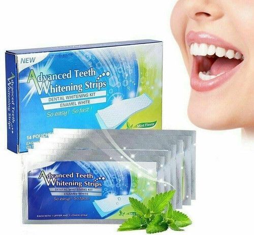 28 Teeth Whitening Strips 14 Day Supply Mint Home Whitening Kit Non Peroxide UK