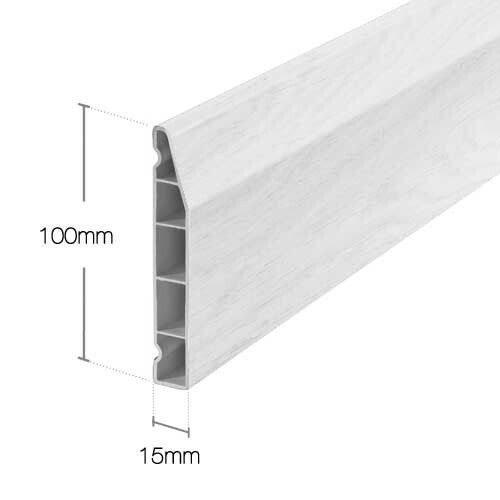 Plastic Skirting Board PVC Roomline Ogee & Chamfered Skirting Board 2.5m (8 ft) — image 2