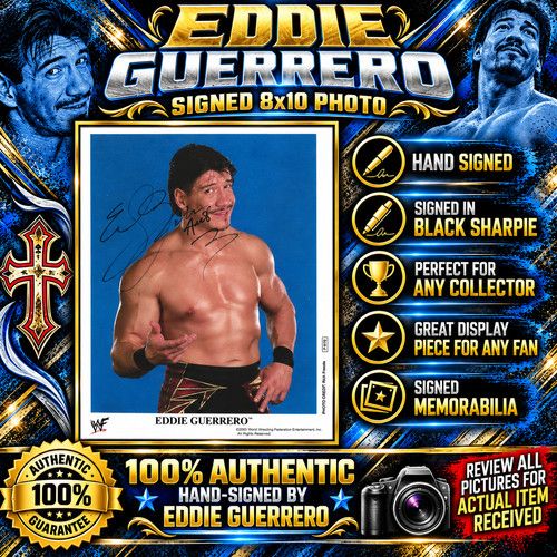 Eddie Guerrero Signed 8x10 Photo Autographed WWE Wrestling Latino Heat