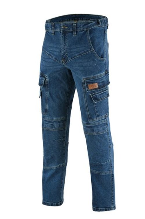 MS9 Men's Cargo Denim Work Jeans Knee Pad Pockets  Workwear Pants Trousers
