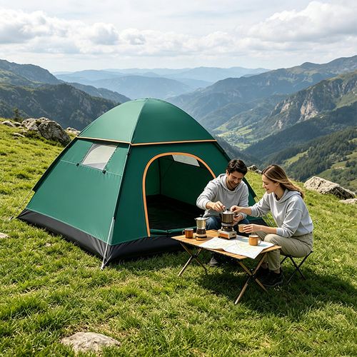 4 Person Easy Pop Up Tent Waterproof Automatic Setup 2 Doors-Instant Family Tent — image 14