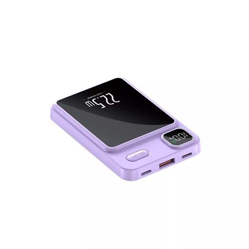 Magnetic Power Bank Battery Pack Wireless Charging 10000mAh iPhone Android Purpl