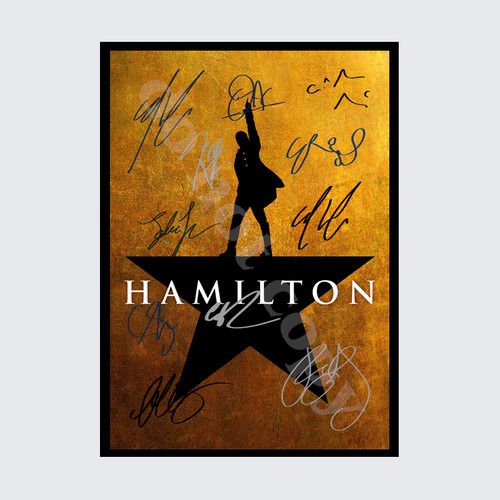 HAMILTON ORIGINAL MUSICAL FULL CAST SIGNED AUTOGRAPH POSTER PRINT A5 A4 A3