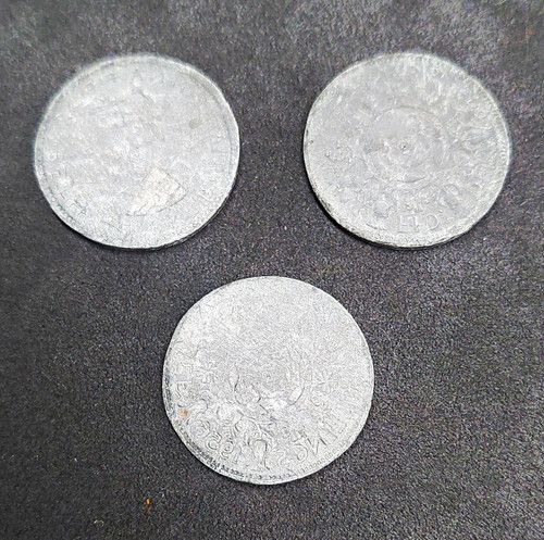 Lot of 3 Mixed British Coins, Worn, Dates Unclear, Uncertified, Ungraded