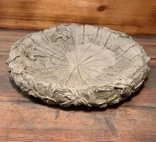STONE GARDEN LOG BIRD BATH TOP ONLY / FEEDER / BOWL / REPLACEMENT DISH ORNAMENT