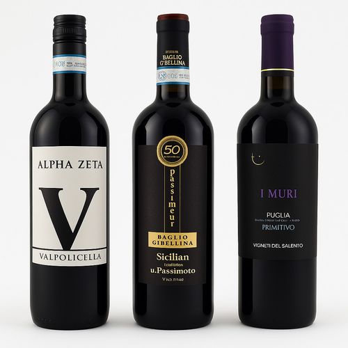 Italian Red Wine Mixed Case 3 x 750ml | I Muri Primitivo, Baglio Passimiento — image 1