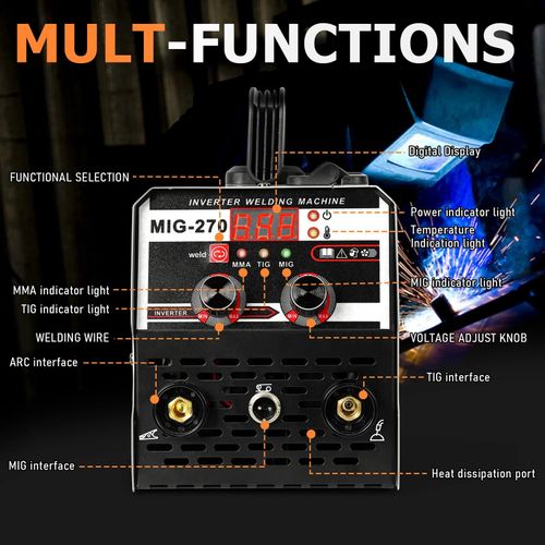 3 IN1 MIG WELDER INVERTER 270Amp MMA GASLESS TIG ARC/MIG WELDING MACHINE 220V — image 5