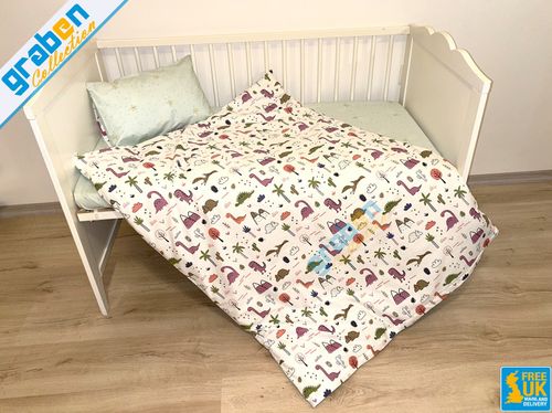 100% COTTON BEDDING SET FOR Toddler Bed Cot Bed Duvet Cover&Pillowcase 120x150cm — image 13