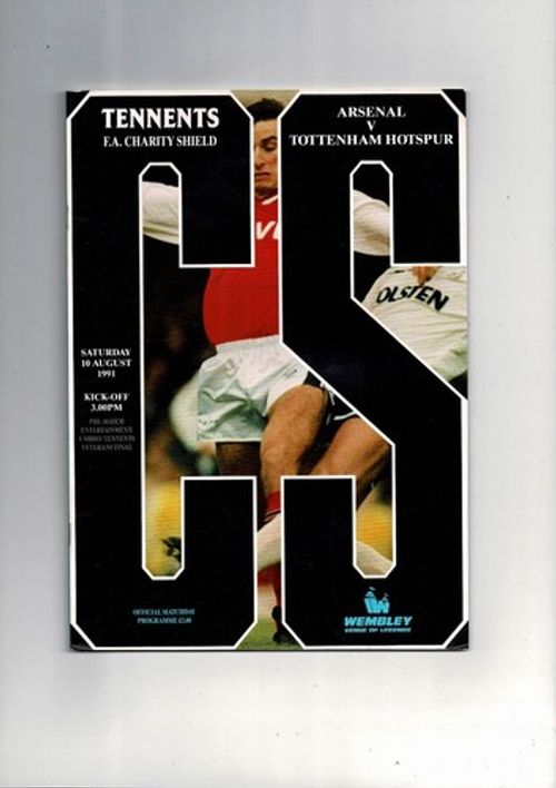 1991 Arsenal v Tottenham Hotspur Charity Shield Football Programme