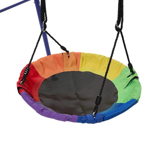 Metal Frame Double Swing Set , Kids Garden Swing with Ground Stakes — image 9