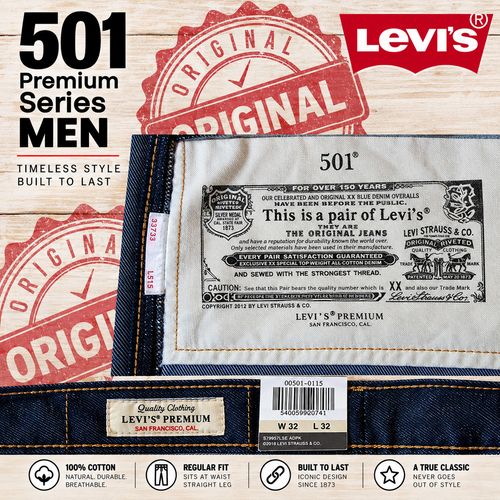 Levi's® 501 Original Regular Fit Mens Denim Jeans Onewash UK  (Clearance Stock) — image 5