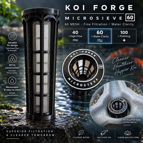 Koi Pond Filter Sieve MicroSieve 60 for Evolution Aqua EazyPod Stainless Mesh