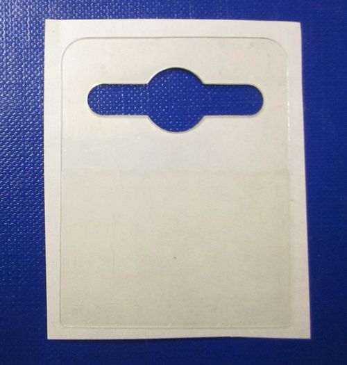 100 Self Adhesive Large 42mm x 52mm Hang Tab, Euro, Slot ,Hook, Hanging Tads   — image 1