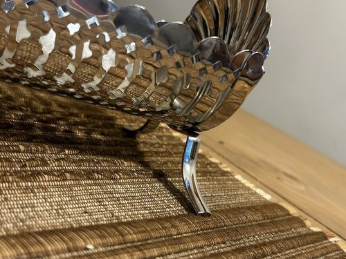 Vintage 1970 Silver Plated Filigree Art Deco Type Cracker Biscuit Trough VGC Box — image 10