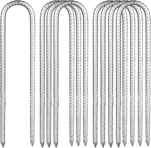 4-100x Heavy Duty Trampoline U-Shaped Metal Stakes Goal Pegs Tent Ground Anchors