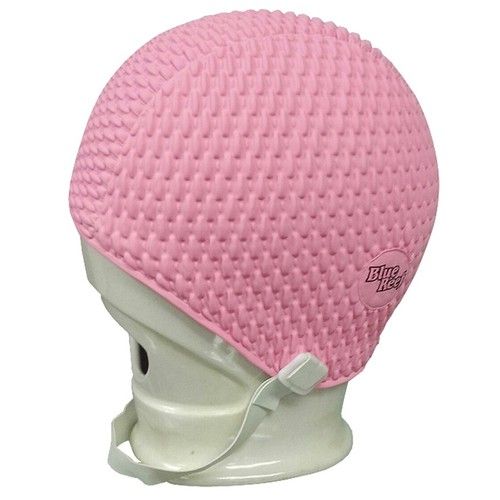BLUE REEF Bubble Plain Ladies Classic Chic Chin Strap Swim Cap Swimming Hat
