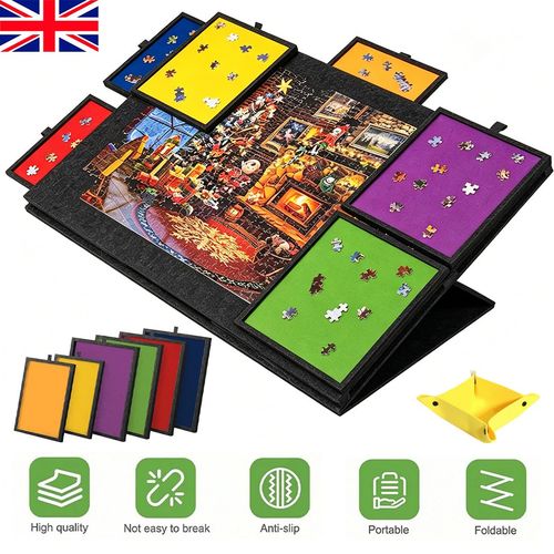 1000PCS Tilting Puzzle Board with 2in1 Designed Stand Cover Felt Mat w/ 6 Drawer — image 1