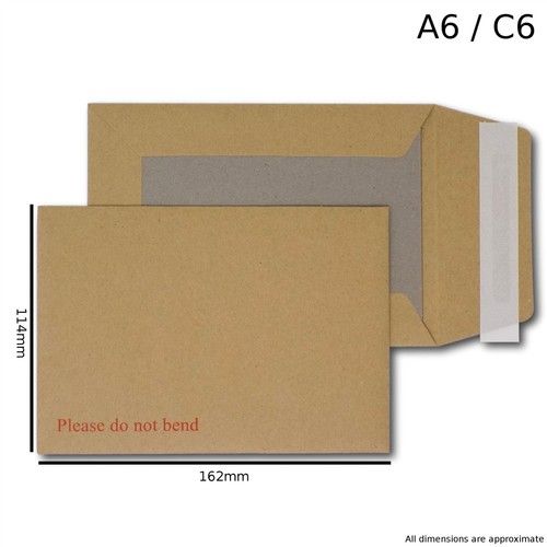 Please Do Not Bend Hard Card Board Backed Envelopes Brown Manilla C6 C5 A5 A4 A3