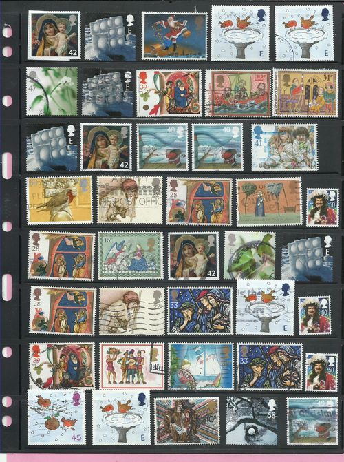 ~ 650 GB British CHRISTMAS HIGH VALUE stamps off paper. — image 7