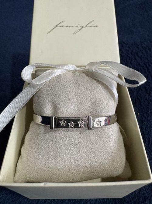 Brand New Famiglia Diamond Sterling Silver Twinkle Expandable Children’s Bangle