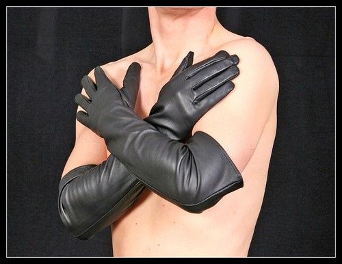 Long 54-59 cm real leather gloves super soft cowhide nappa leather various size