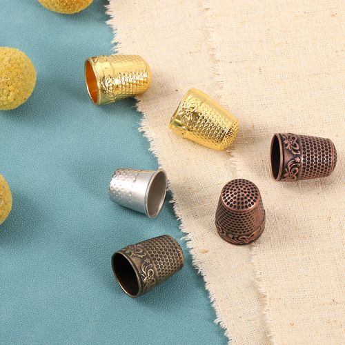 Sewing Thimble, Finger Protector for Hand Sewing, Silver, 8 PCS — image 5