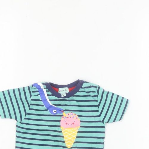 Unisex Baby & Toddler Lilly + Sid Size 3-6 Months Basic T-Shirt Blue Striped — image 7