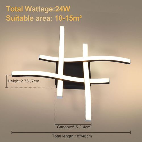 Dimmable LED Ceiling Light with Remote Control Curved Ceiling Lights Fixture LED — image 2